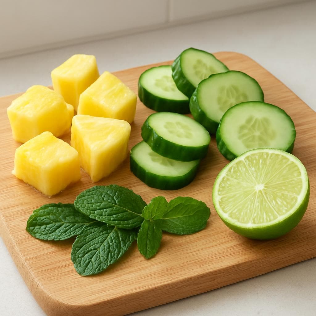 Ананасово-огуречный айс-ти с мятой: шаг 2