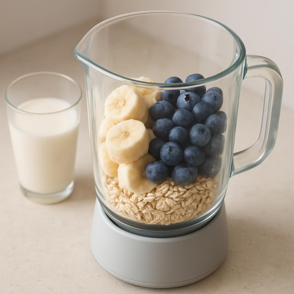 Чернично-кефирный смузи с бананом: шаг 1