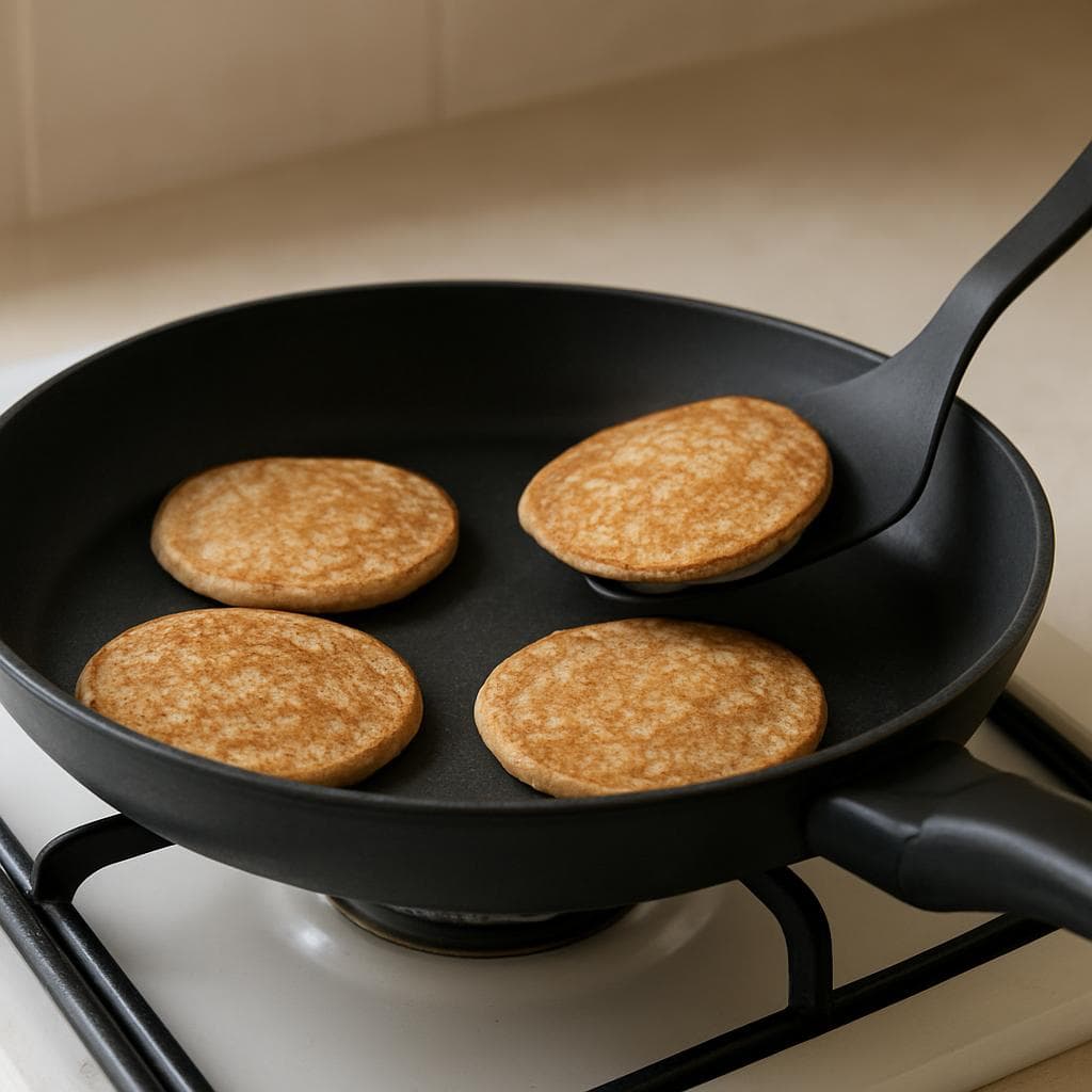 Гречневые панкейки с творожным кремом и ягодами: шаг 3