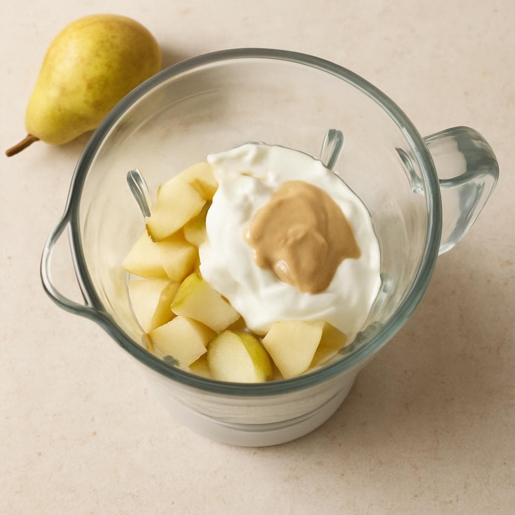 Грушевый смузи с греческим йогуртом и тахини: шаг 2