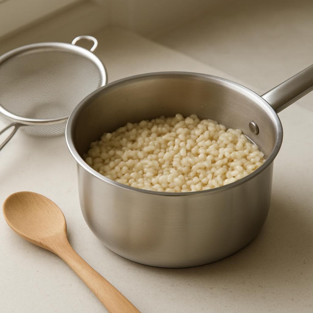 Индейка с перловкой и шампиньонами в томатно-йогуртовом соусе: шаг 1