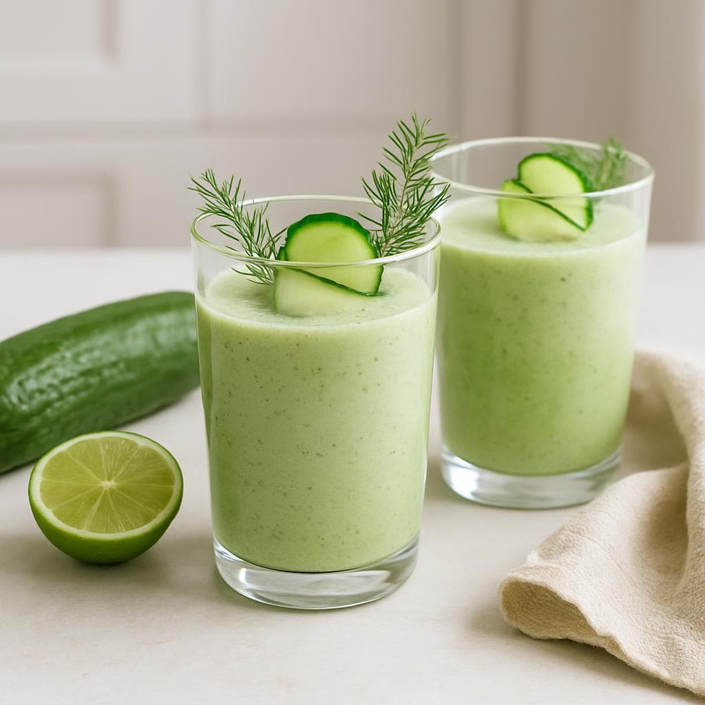 Кефирный напиток с огурцом, укропом и лаймом: шаг 5