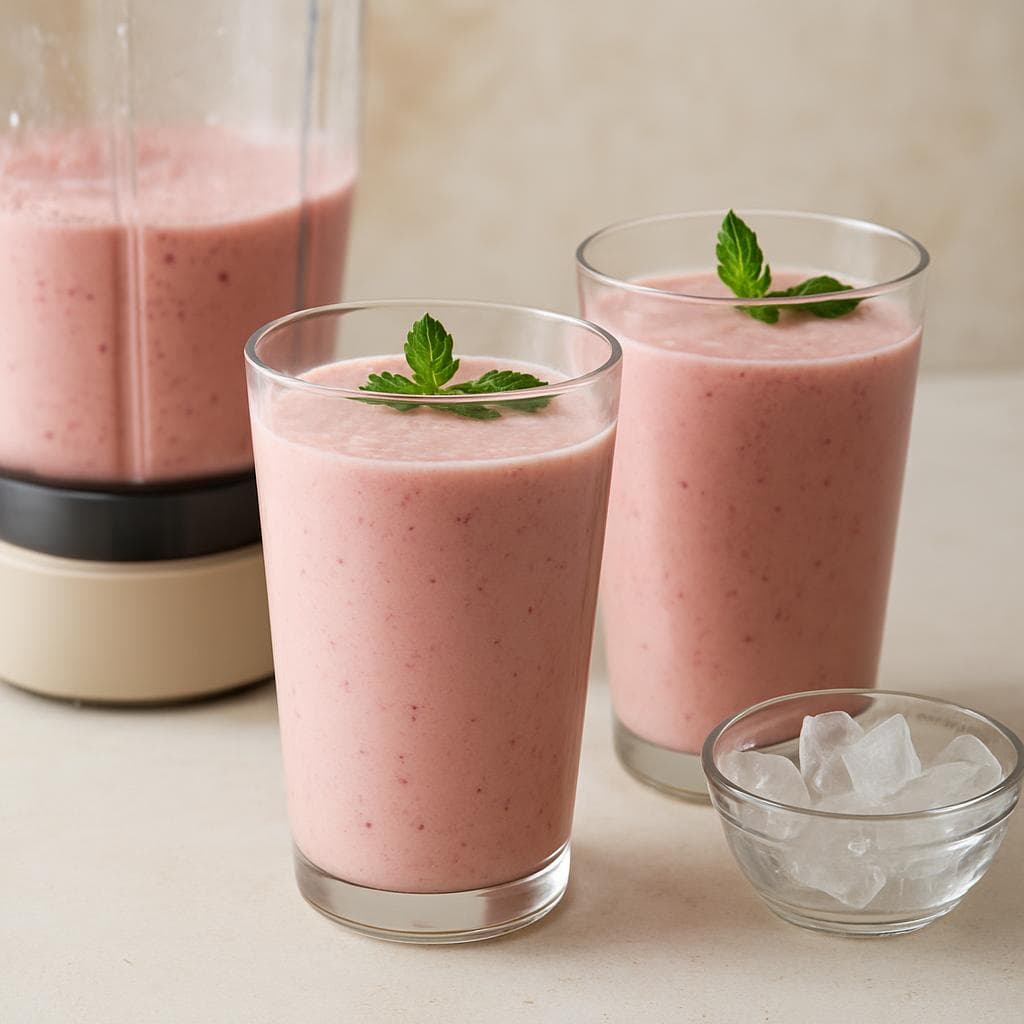 Кефирный напиток с вишней и огурцом: шаг 4