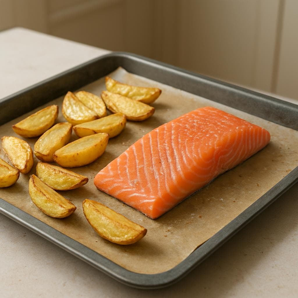 Лосось с картофелем и йогуртовым соусом: шаг 2