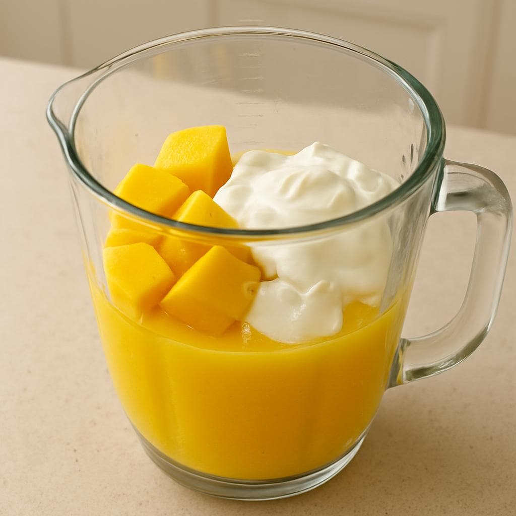 Мангово-апельсиновый смузи с йогуртом: шаг 2