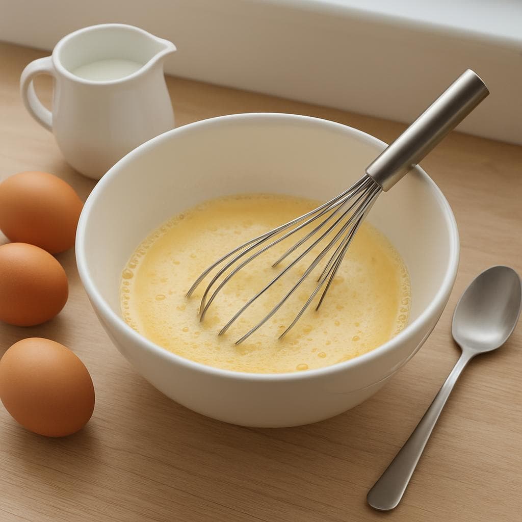 Омлет-рулет с шпинатом и фетой: шаг 1