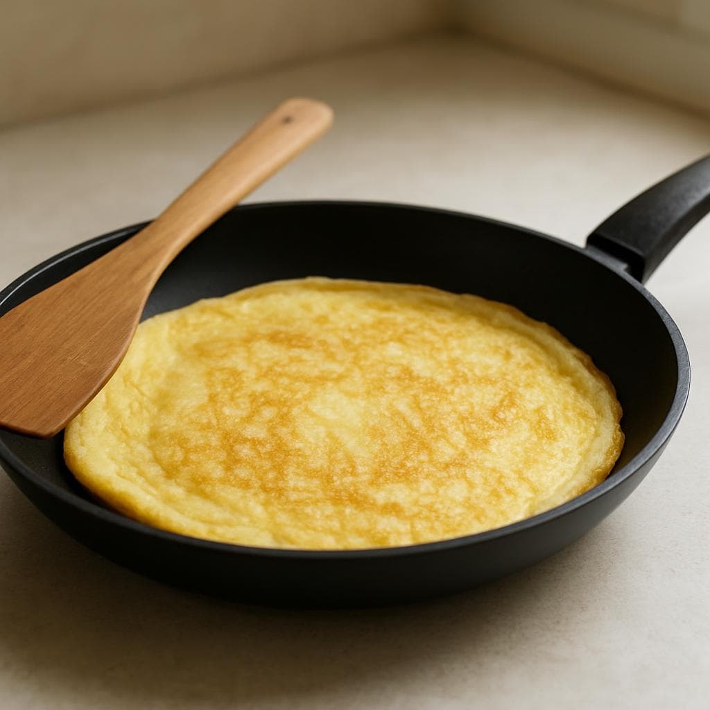 Омлет-рулет с шпинатом и фетой: шаг 3