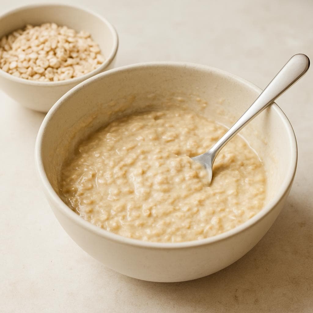 Овсяные панкейки с творожным кремом и ягодами: шаг 1