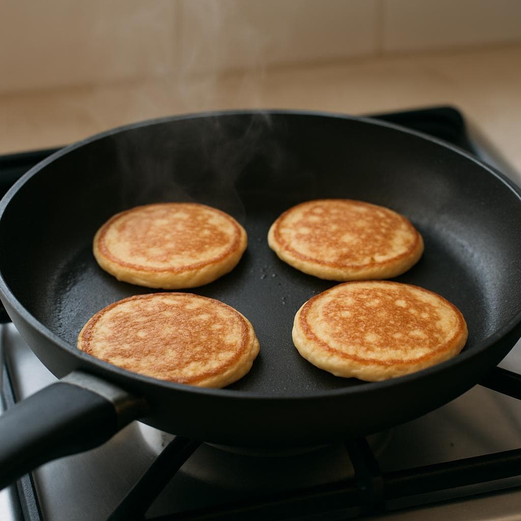 Овсяные панкейки с творожным кремом и ягодами: шаг 2