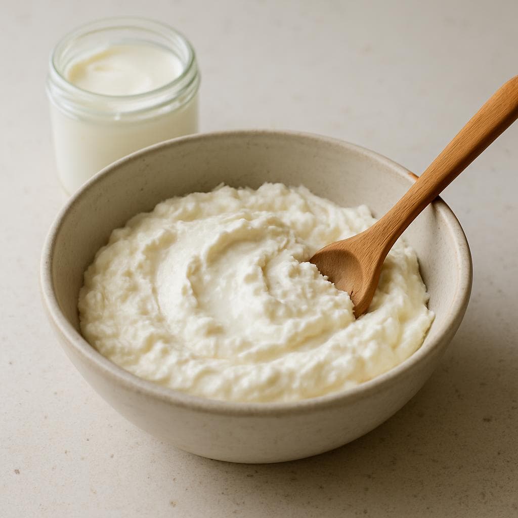 Овсяные панкейки с творожным кремом и ягодами: шаг 3