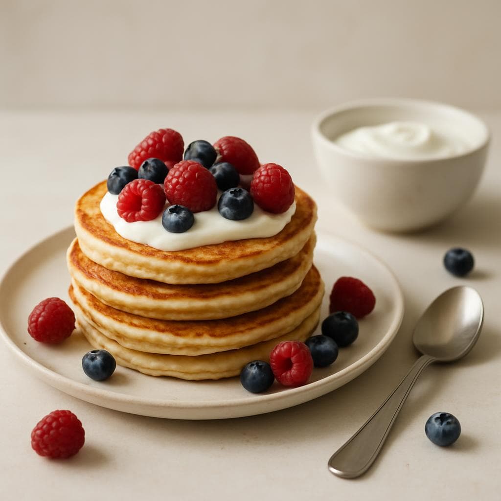 Овсяные панкейки с йогуртом и ягодами: шаг 5