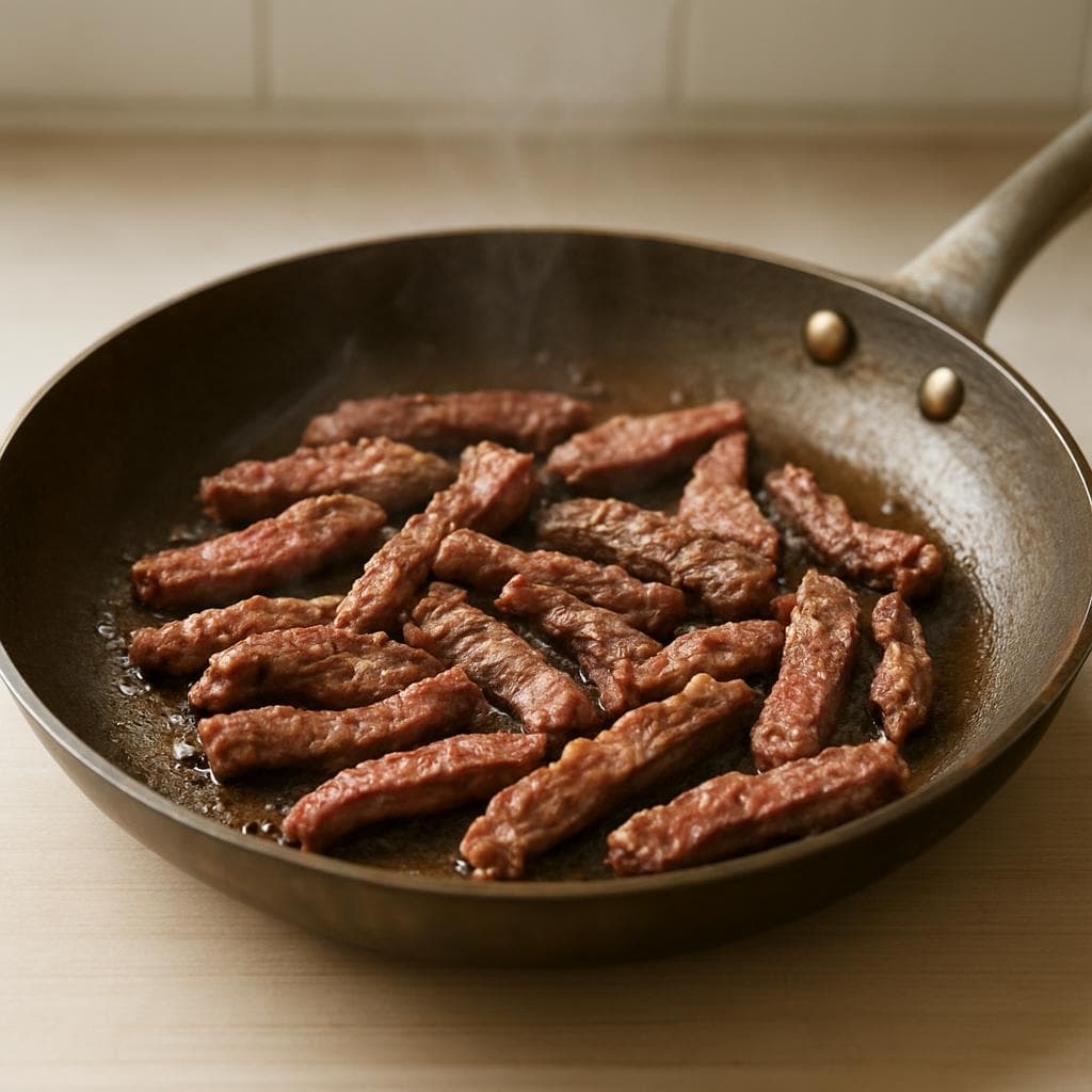Салат с говядиной, печёным перцем и фасолью: шаг 2