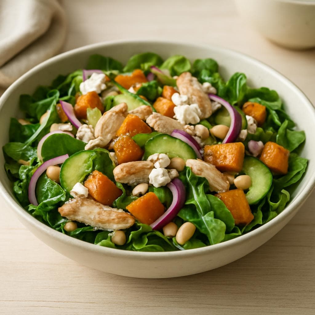 Салат с индейкой, печёной тыквой и фасолью: шаг 5