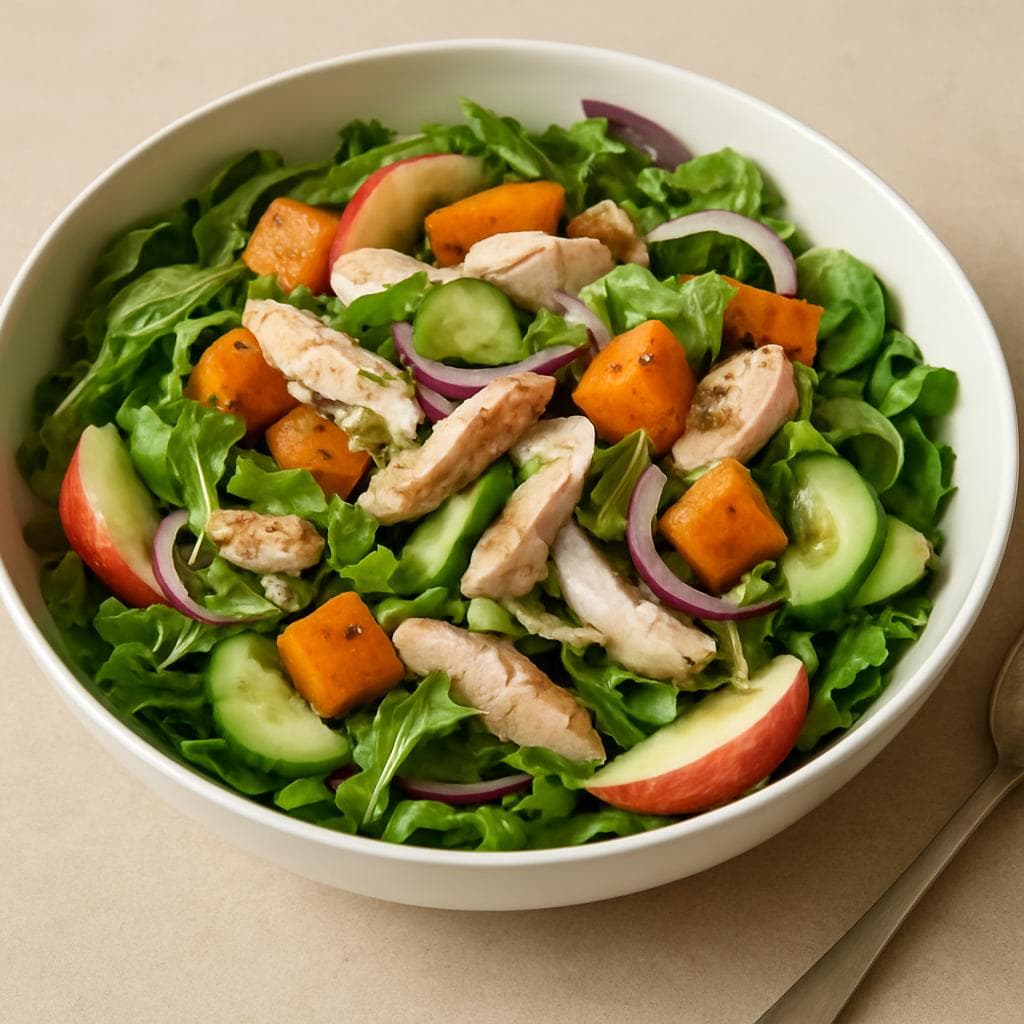 Салат с индейкой, печёной тыквой и яблоком: шаг 4