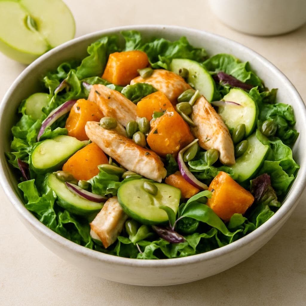 Салат с индейкой, печёной тыквой и яблоком: шаг 5