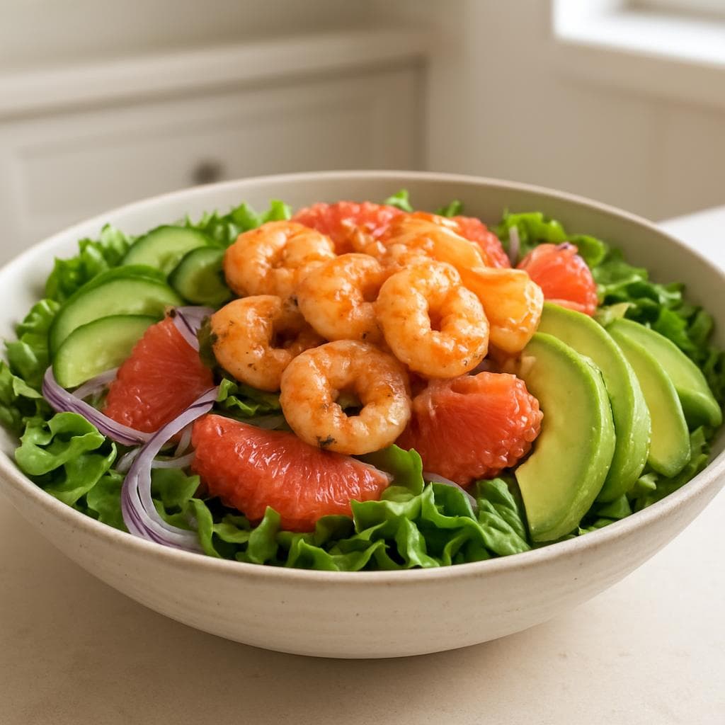 Салат с креветками, авокадо и грейпфрутом: шаг 4