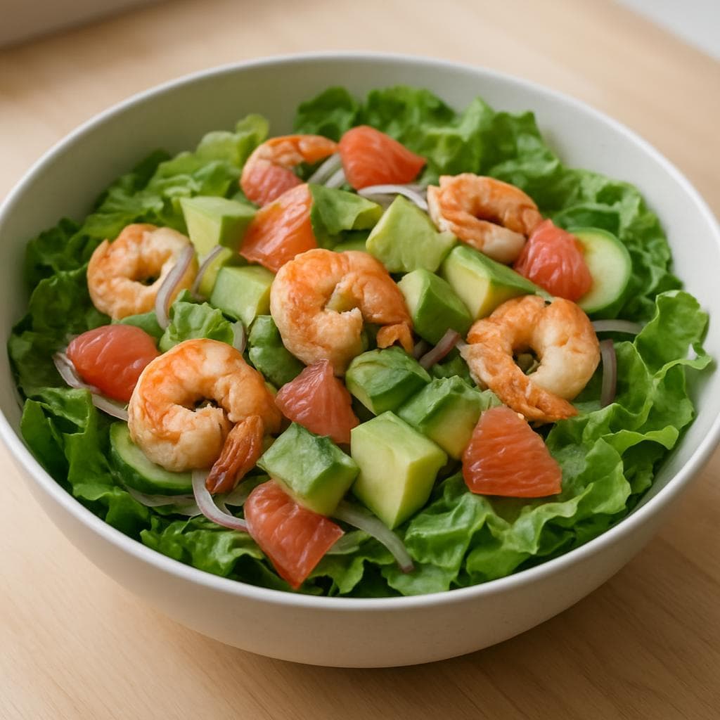 Салат с креветками, авокадо и грейпфрутом: шаг 4