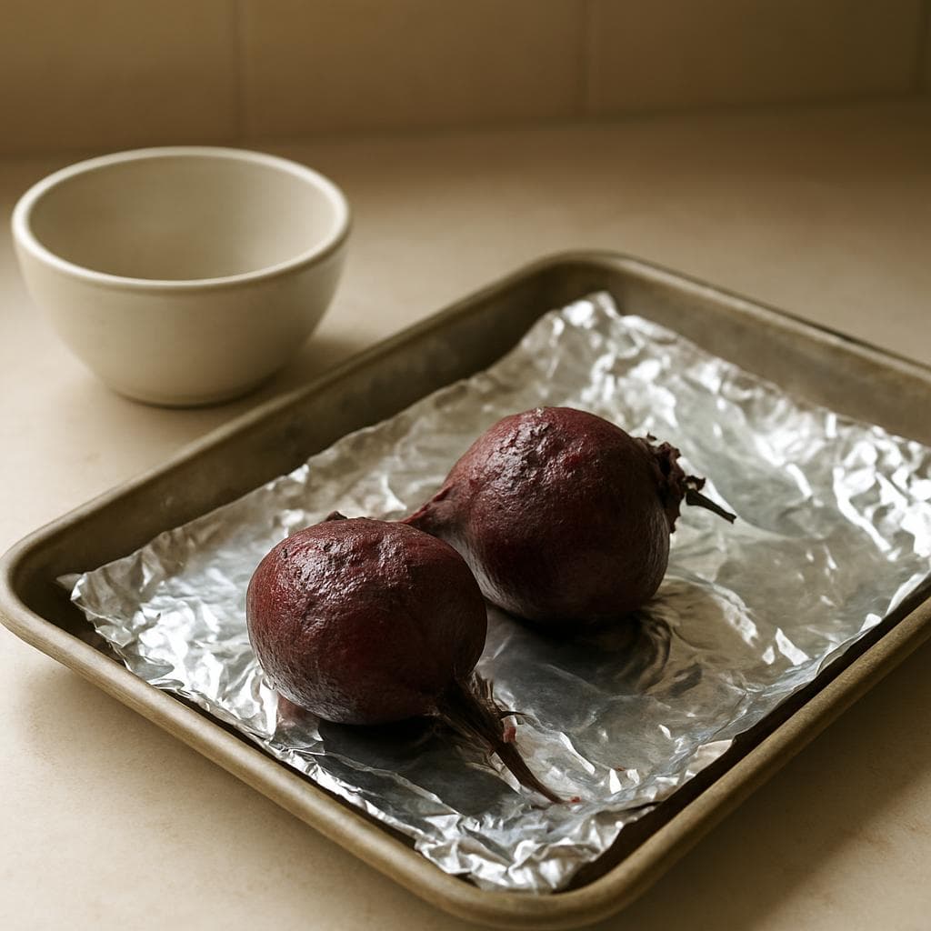 Салат с нутом, фетой и печёной свёклой: шаг 1