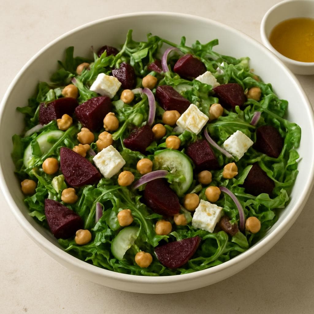 Салат с нутом, фетой и запечённой свёклой: шаг 5