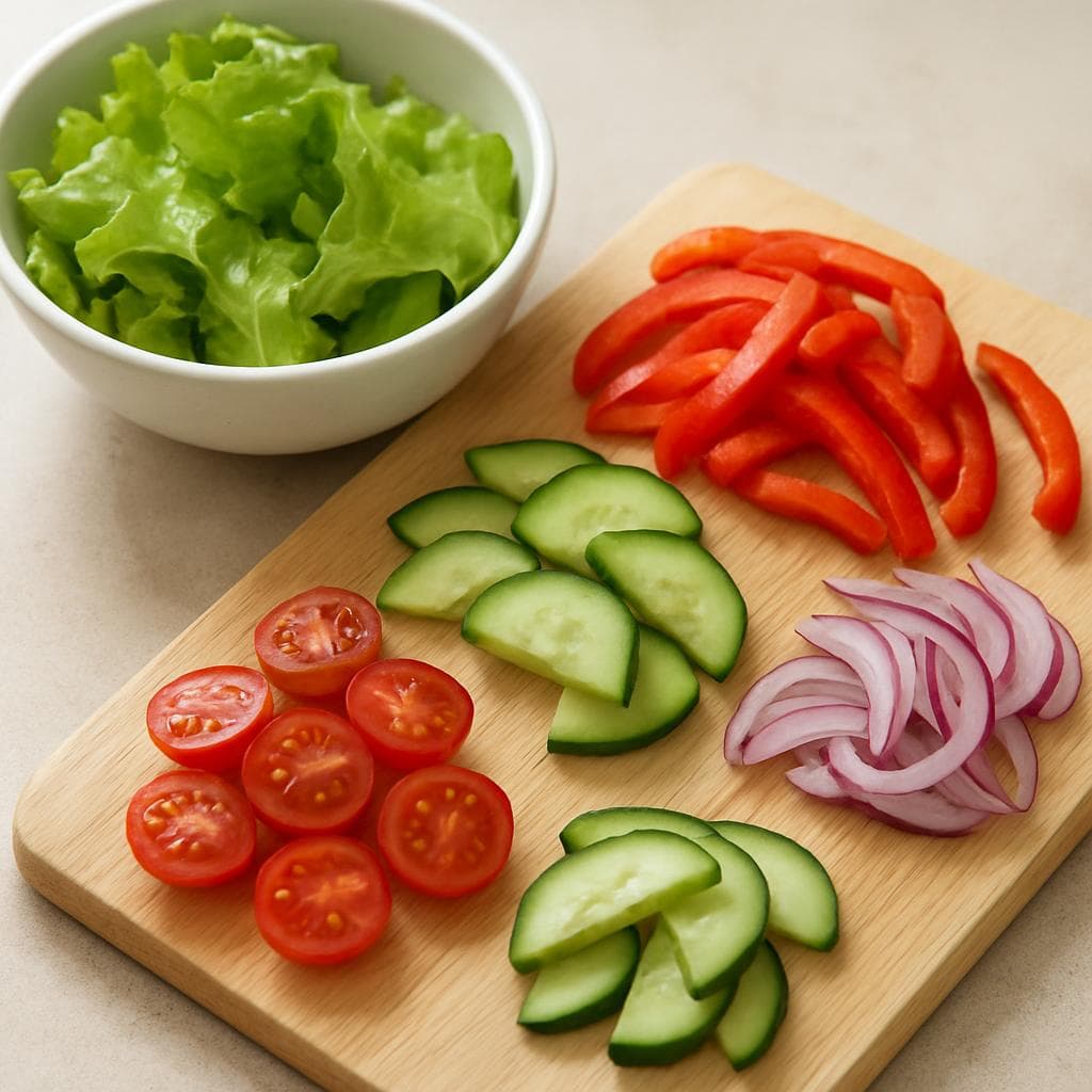 Салат с тунцом, фасолью и печёным перцем: шаг 1