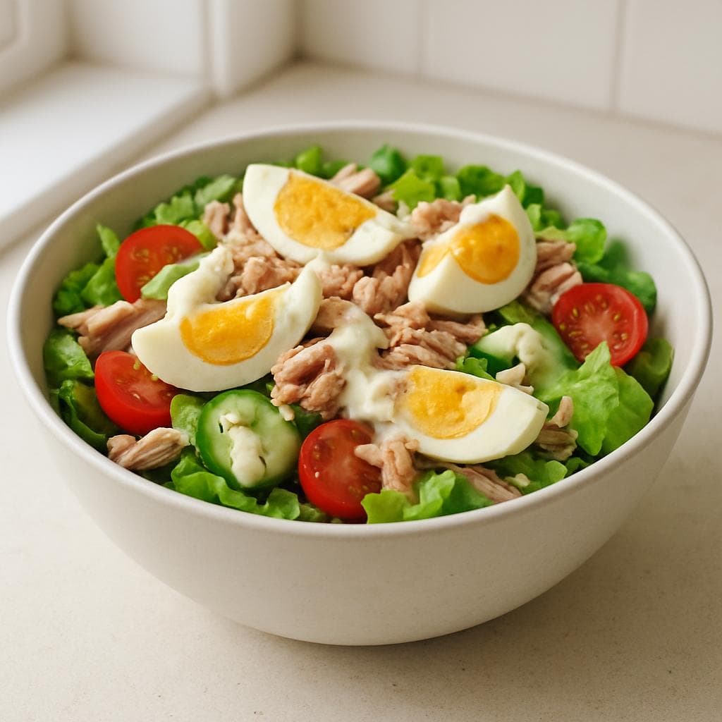 Салат с тунцом, яйцом и картофелем: шаг 5