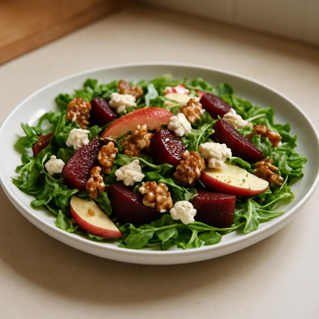 Салат с запечённой свёклой, козьим сыром и грецким орехом: шаг 5