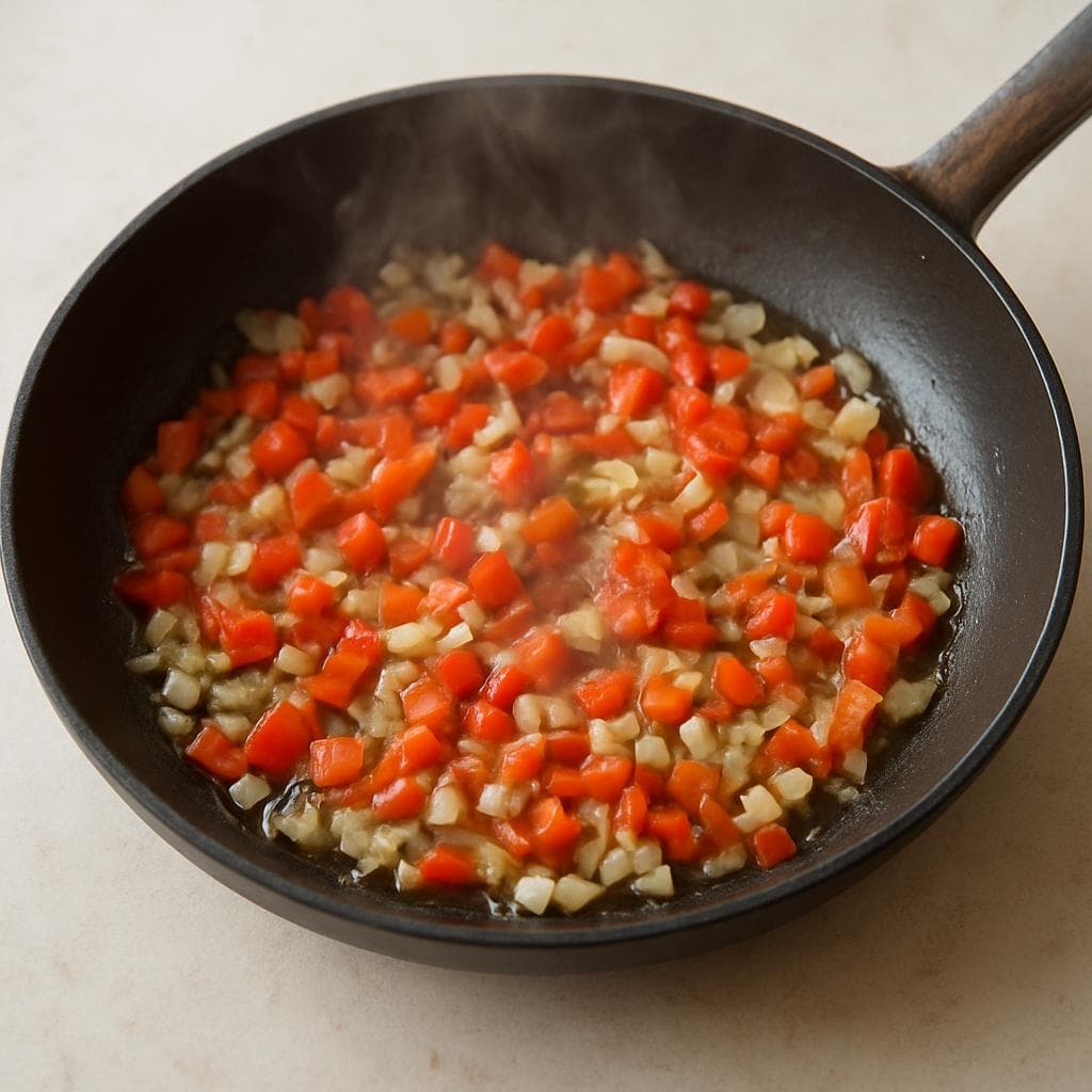 Шакшука с фетой и нутом: шаг 1