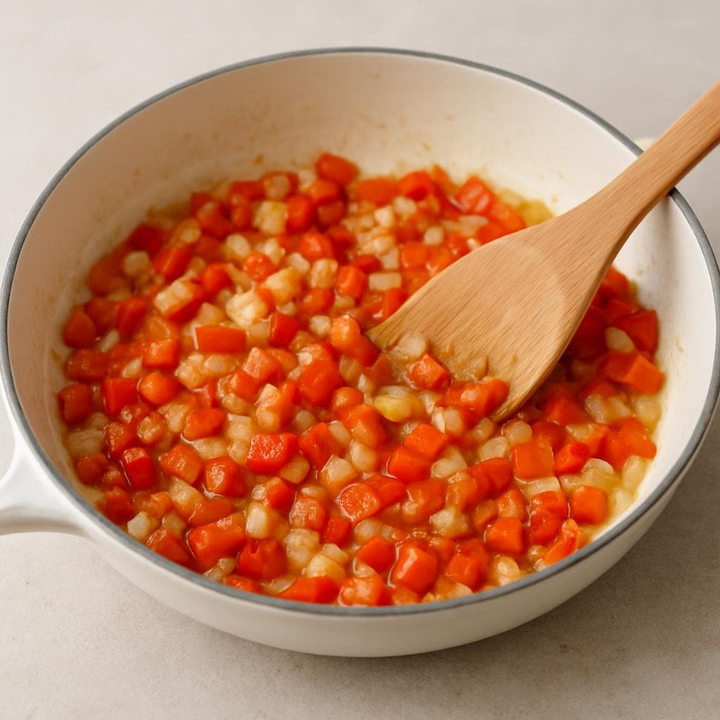 Шакшука с нутом и фетой: шаг 1