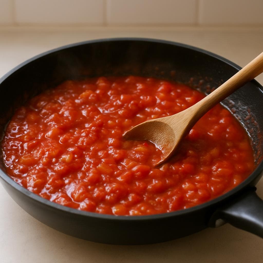 Шакшука с шпинатом и фетой: шаг 2