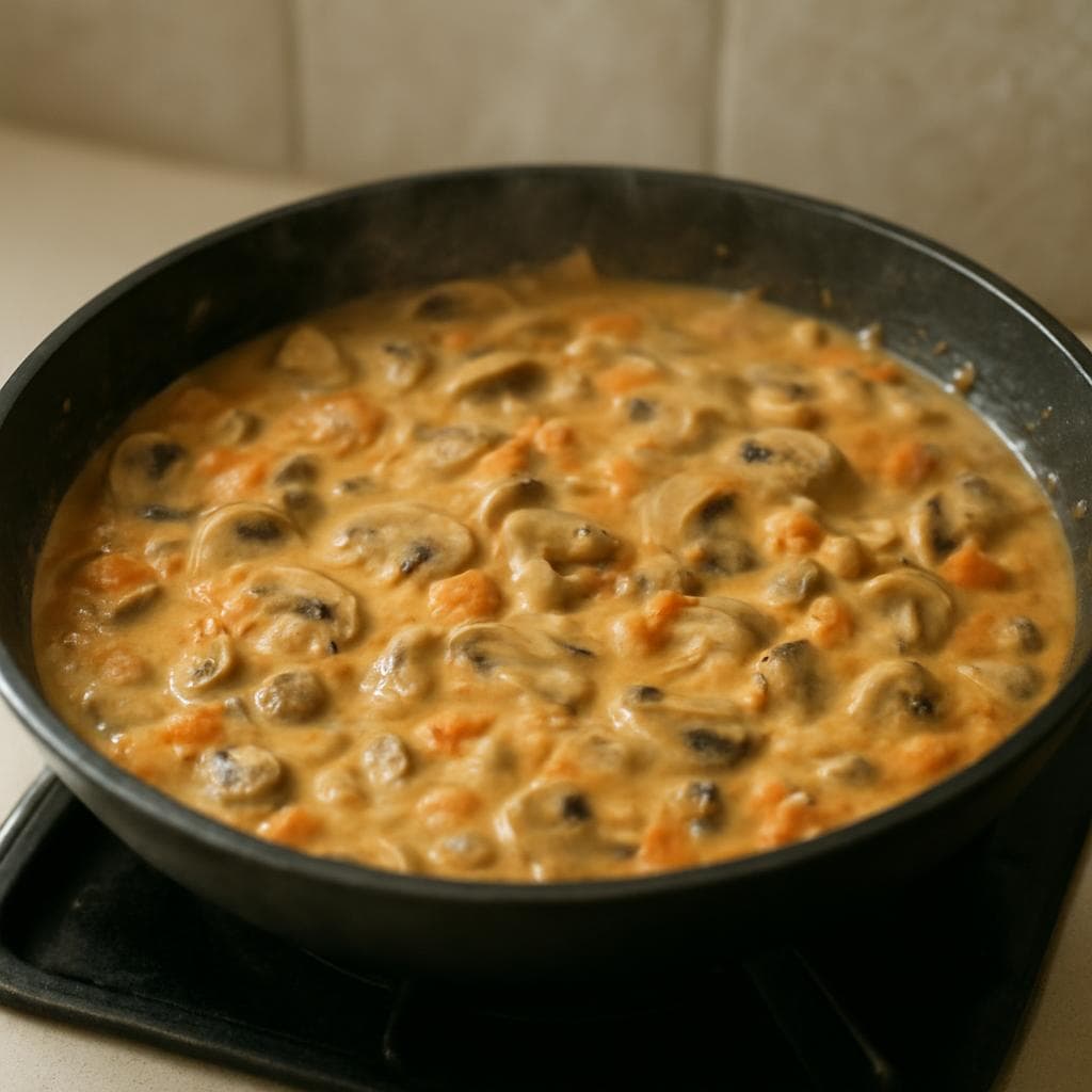 Тефтели из говядины в грибном соусе с гречкой: шаг 3