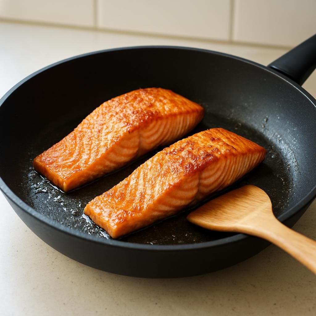 Тёплый салат с киноа, лососем и авокадо: шаг 2