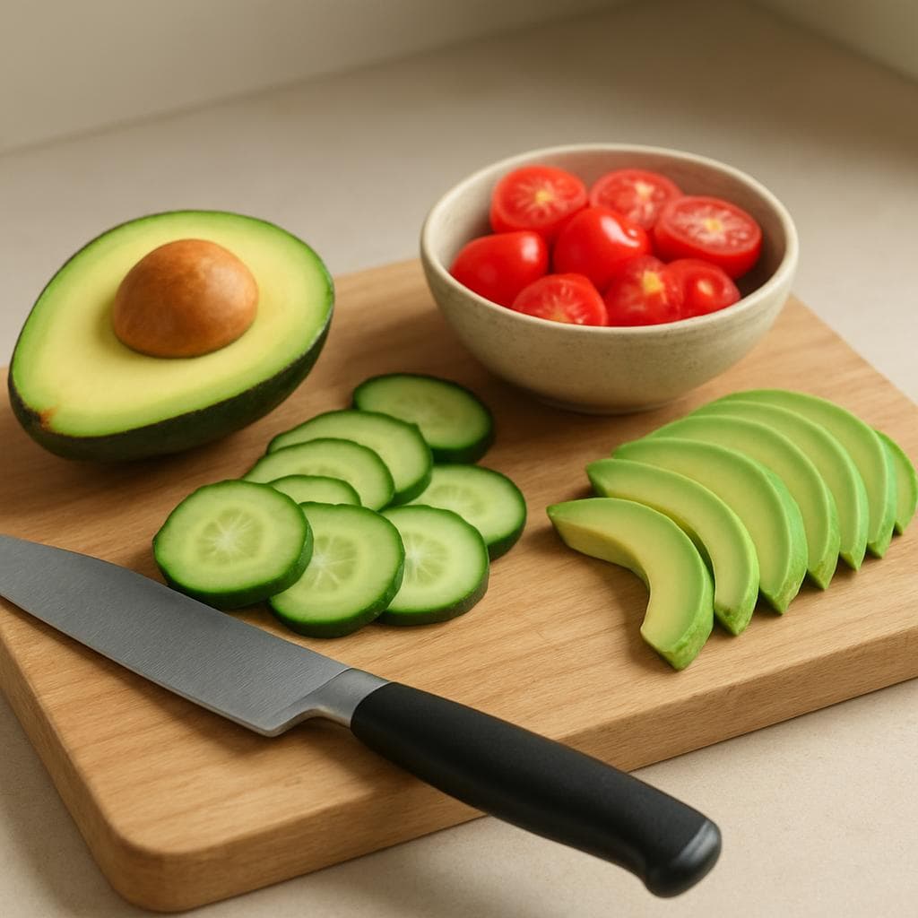 Тёплый салат с киноа, лососем и авокадо: шаг 3