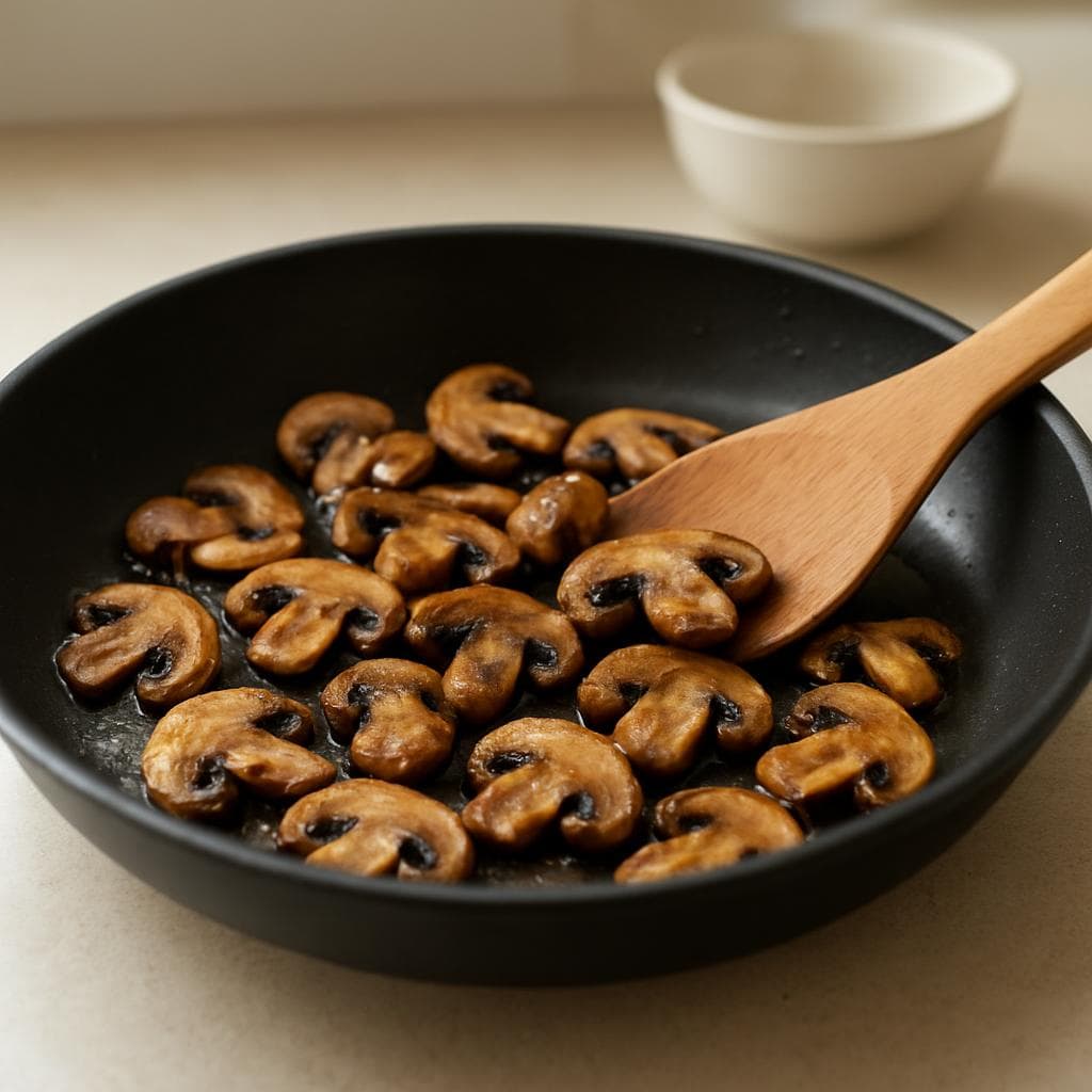 Тосты с рикоттой, яйцом и грибами: шаг 2