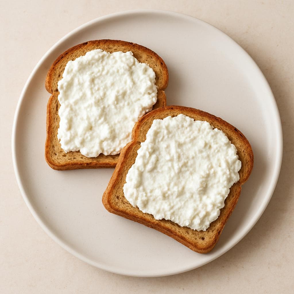 Тосты с рикоттой, яйцом и грибами: шаг 3