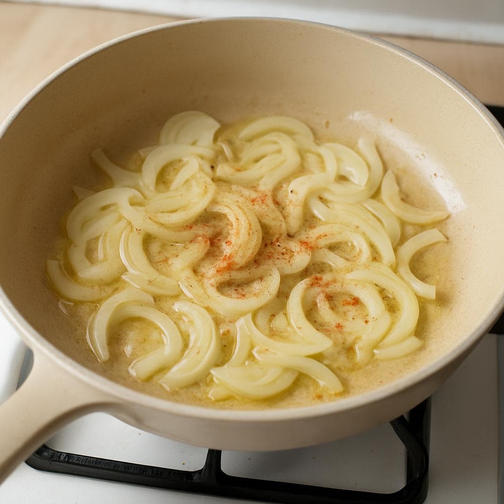 Треска с фасолью в сливочно-томатной сковороде: шаг 2