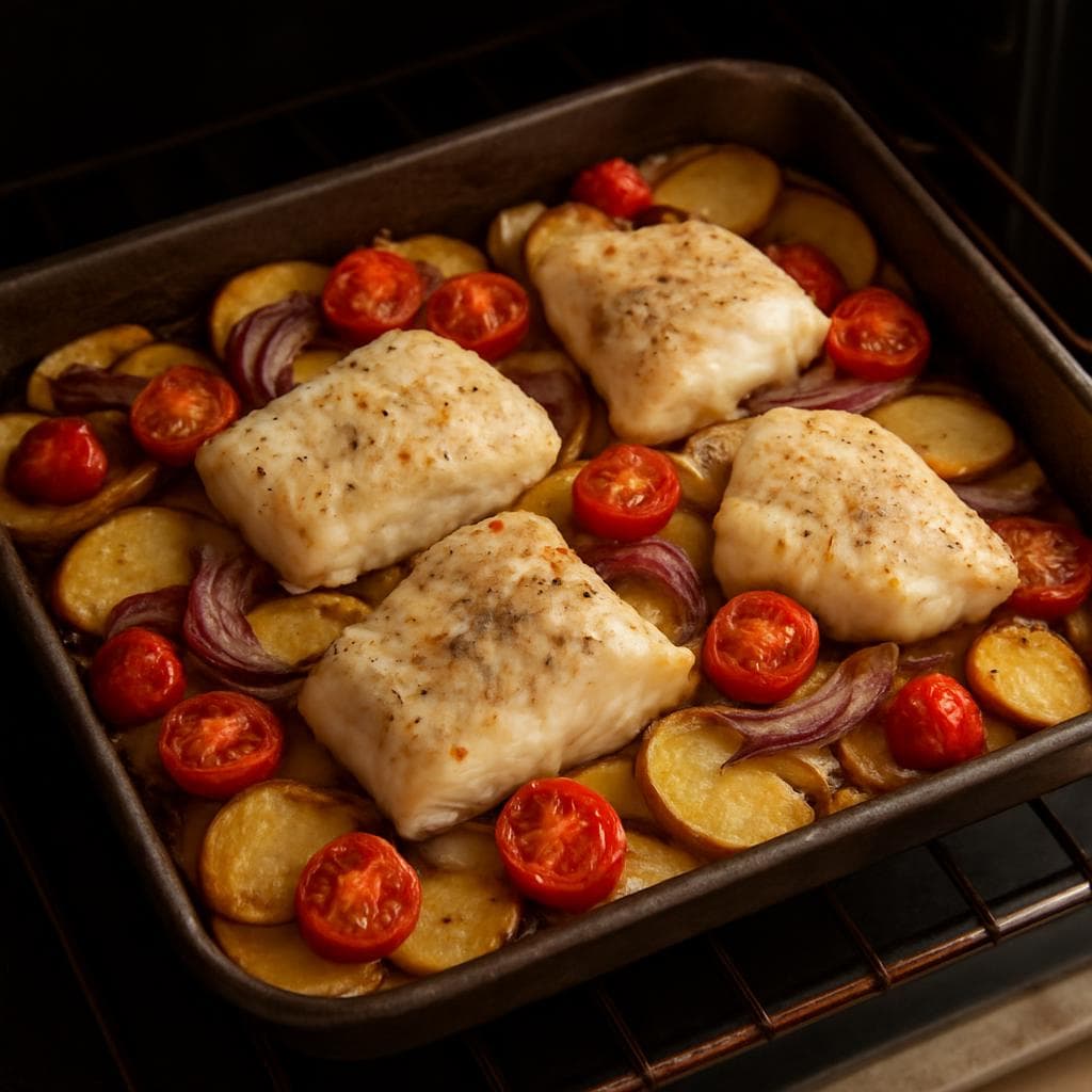 Треска с картофелем и томатами в духовке: шаг 3