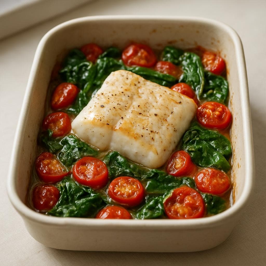 Треска с томатами и шпинатом в духовке: шаг 3