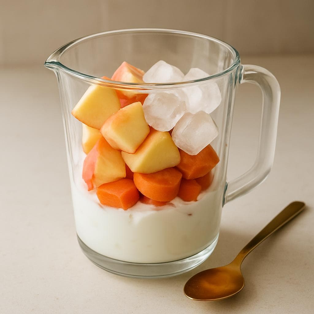 Яблочно-морковный шейк с йогуртом: шаг 2