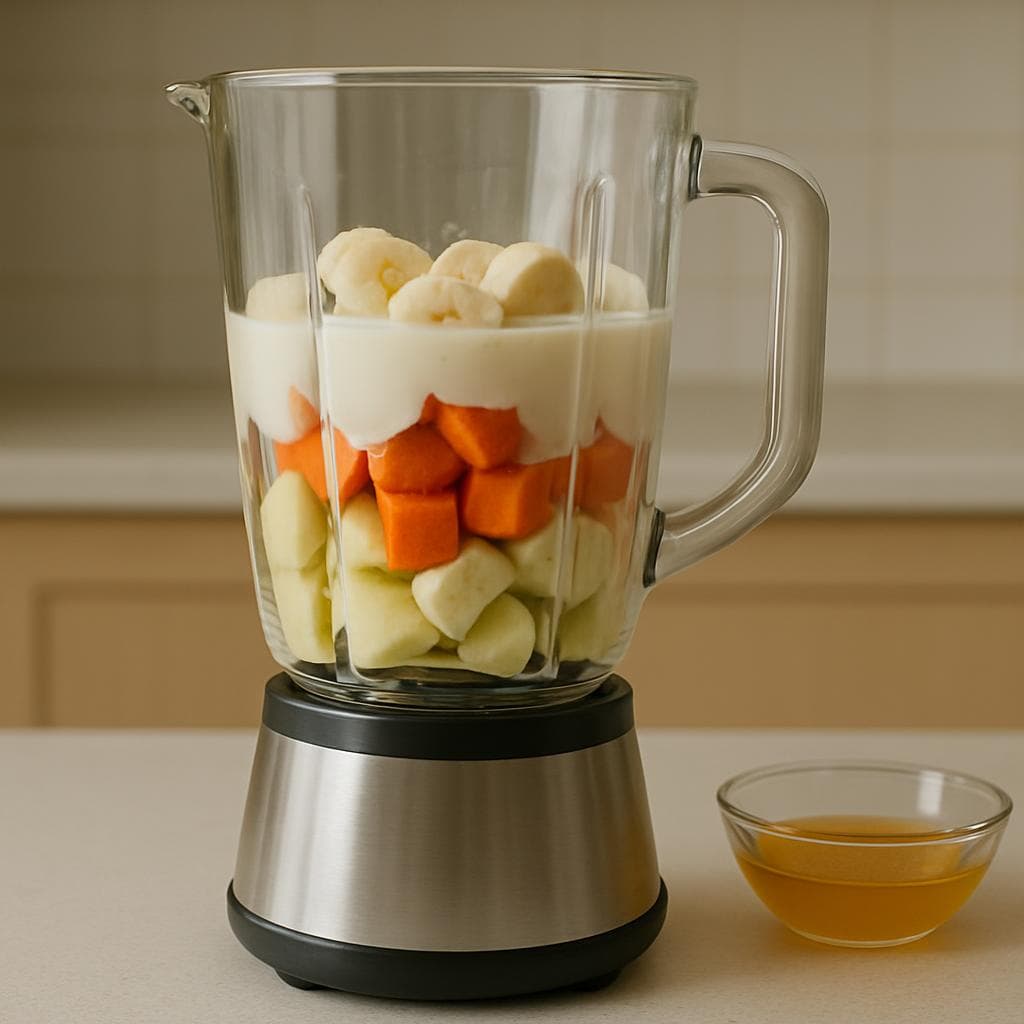 Яблочно-морковный смузи с кефиром: шаг 2