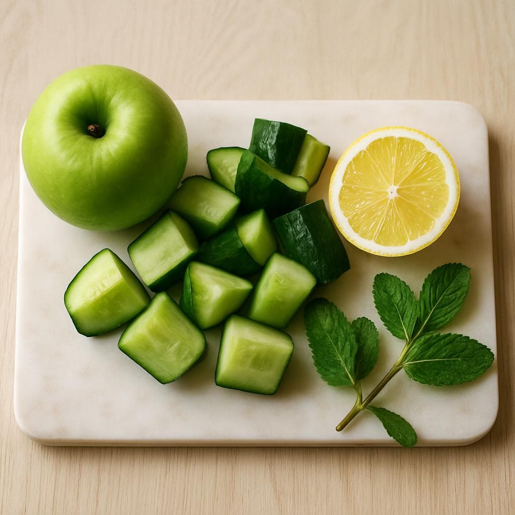 Яблочно-огуречный лимонад с мятой: шаг 1