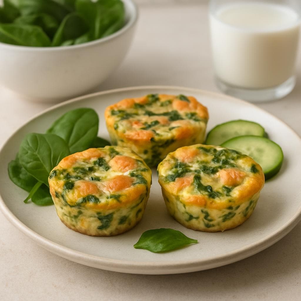 Яичные маффины с лососем и шпинатом: шаг 5