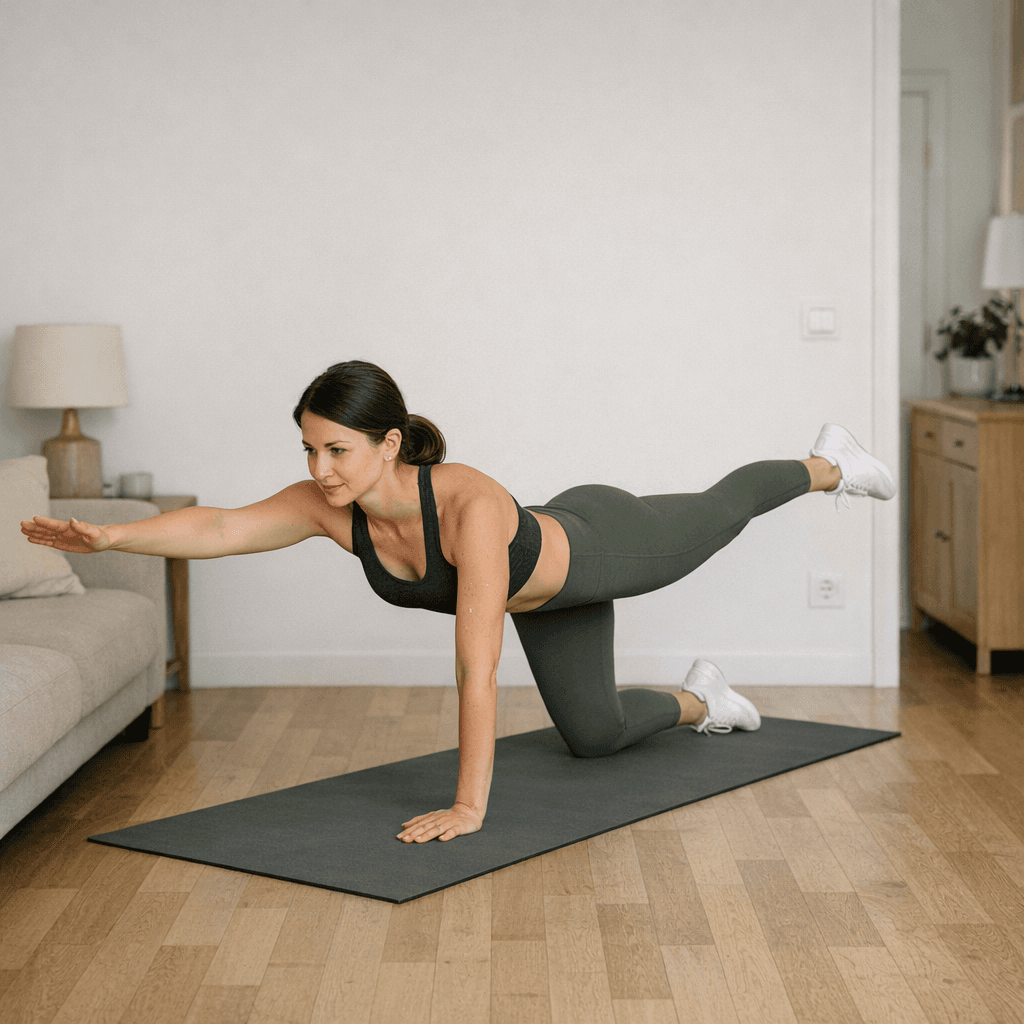 Bird dog для кора и осанки: шаг 4