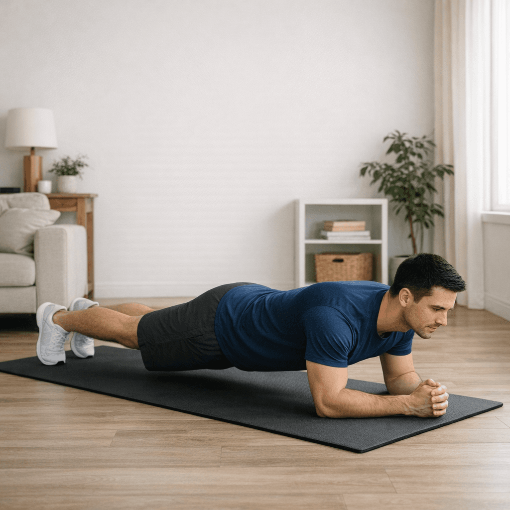 Forearm plank for beginners: шаг 2