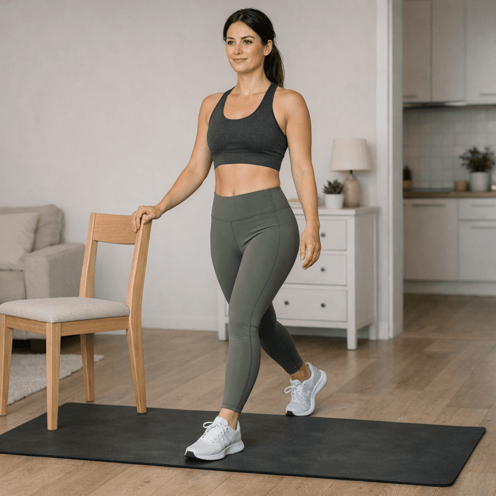 Обратный выпад с опорой: шаг 4