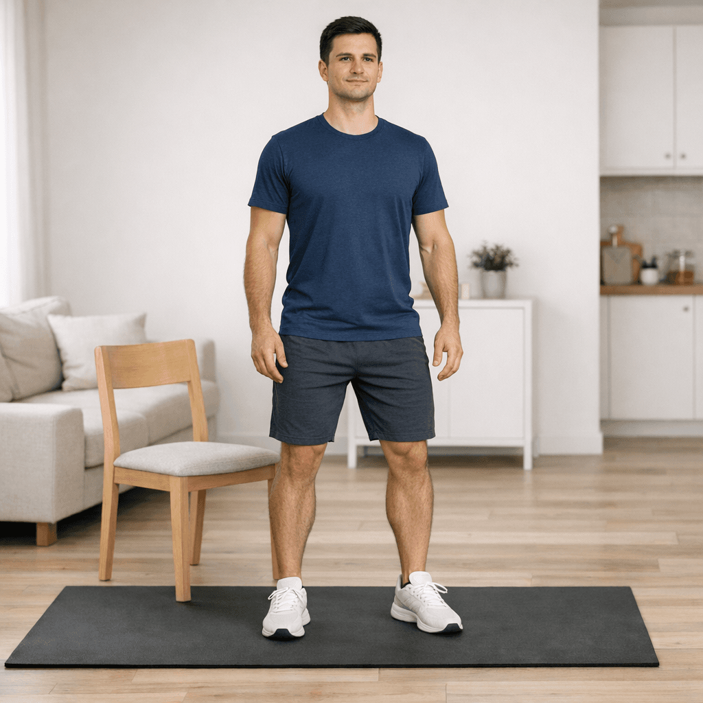 Присед к стулу без прыжка: шаг 4